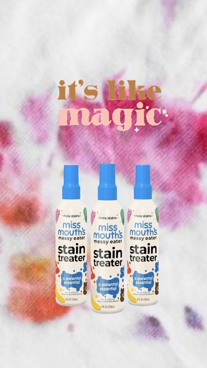 A MUST HAVE FOR EVERY HOUSEHOLD 
Miss Mouth's Messy Eater Stain Treater Spray - 4oz 3 Pack Stain Remover - Newborn & Baby Essentials - No Dry Cleaning Food, Grease, Coffee Off Laundry, Underwear, Fabric