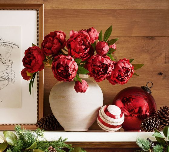 Faux Holiday Peony Bundle | Pottery Barn (US)