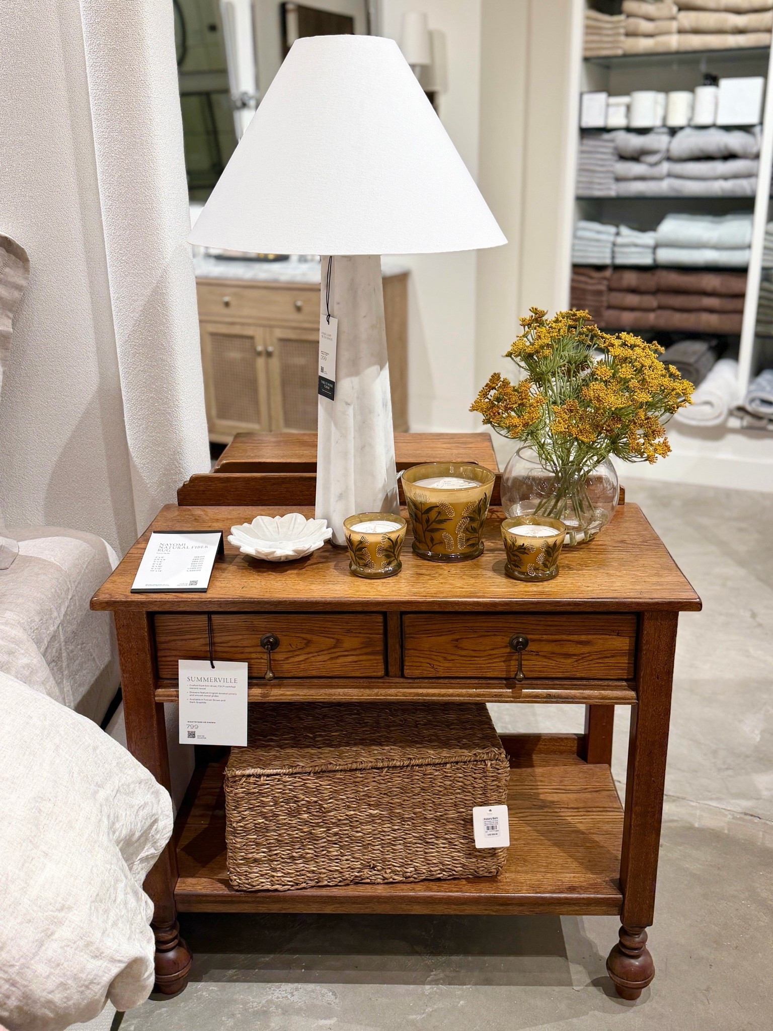Pottery Barn bestseller! ✨ The Summerville Nightstand in Tuscan Brown has that beautiful classic farmhouse look with warm wood tones and heritage-inspired detailing. 🤎 I love the combination of a closed drawer for hidden storage and an open shelf for styling favorite books or décor. 🌾 It also comes in two other finishes! I’ve linked the entire look along with more from the Summerville collection in my LTK. 🫶🏻 @Pottery Barn #nightstand #bedroomfurniture #bedsidetable

#LTKHome #LTKSaleAlert