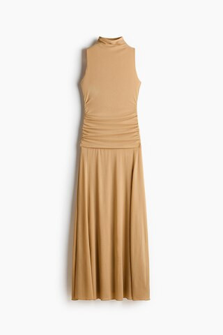 H & M - Gathered Mesh Dress - Beige | H&M (US + CA)