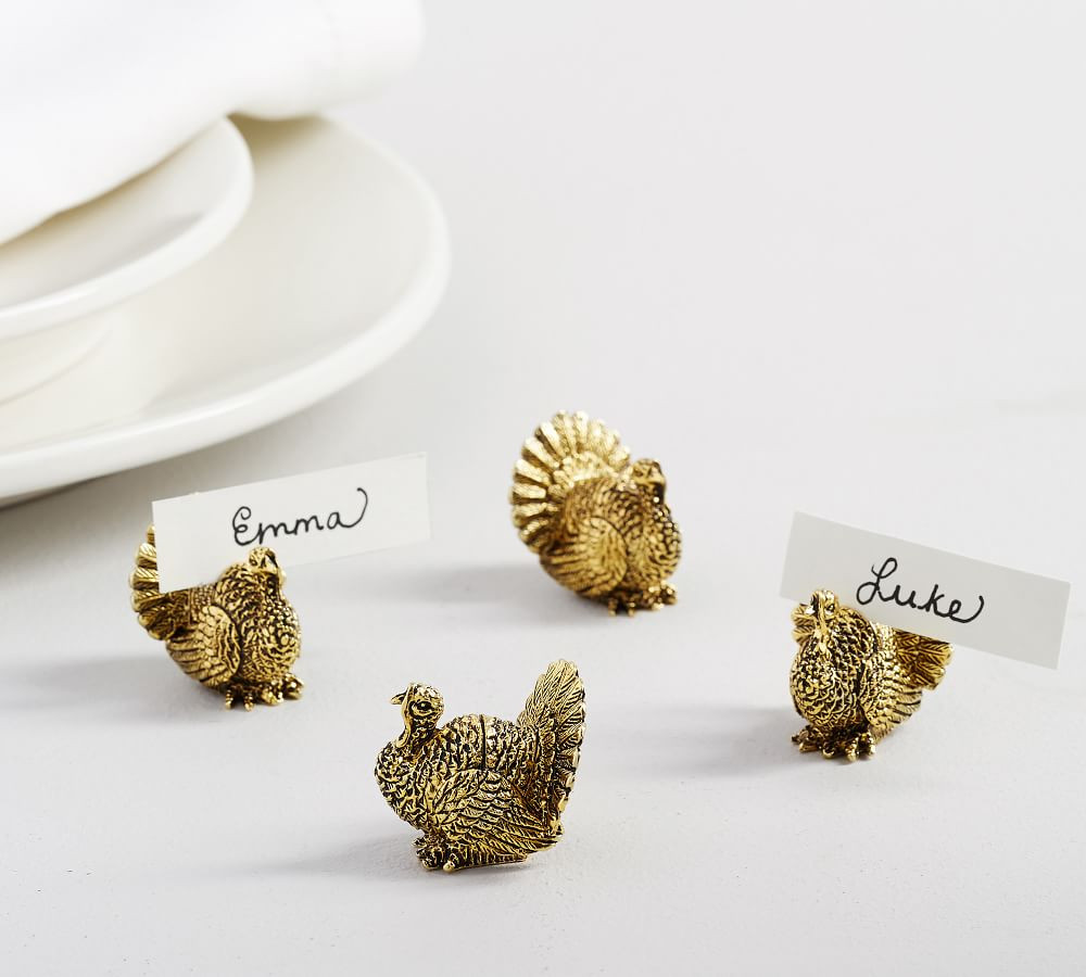 Gold Turkey Place Card Holder, Set of 4 | Pottery Barn (US)