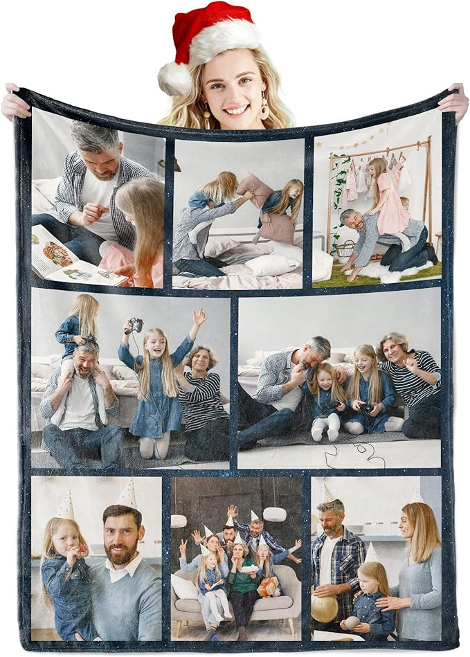 Youltar Custom Blanket with Text Picture Collage Customized Throw Blankets, Birthday Anniversary ... | Amazon (US)