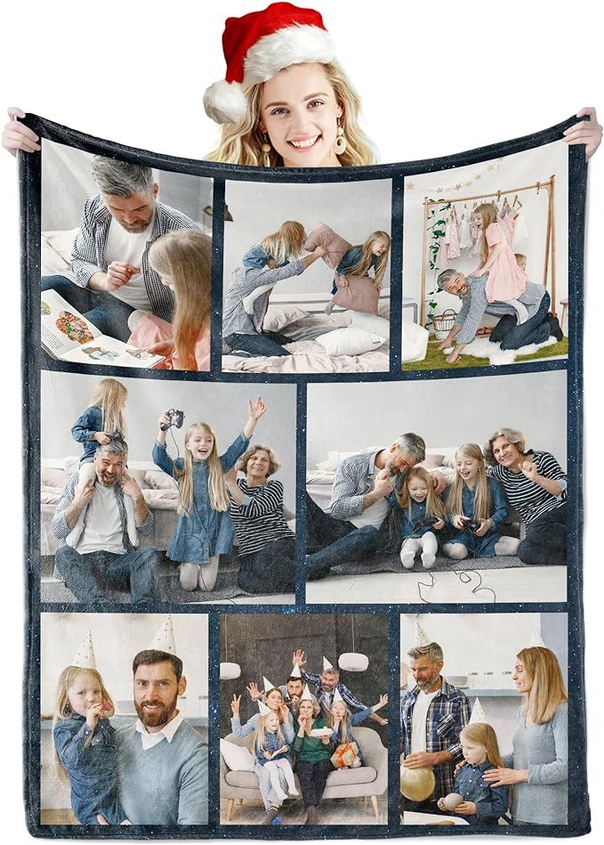 Youltar Custom Blanket with Text Picture Collage Customized Throw Blankets, Birthday Anniversary ... | Amazon (US)