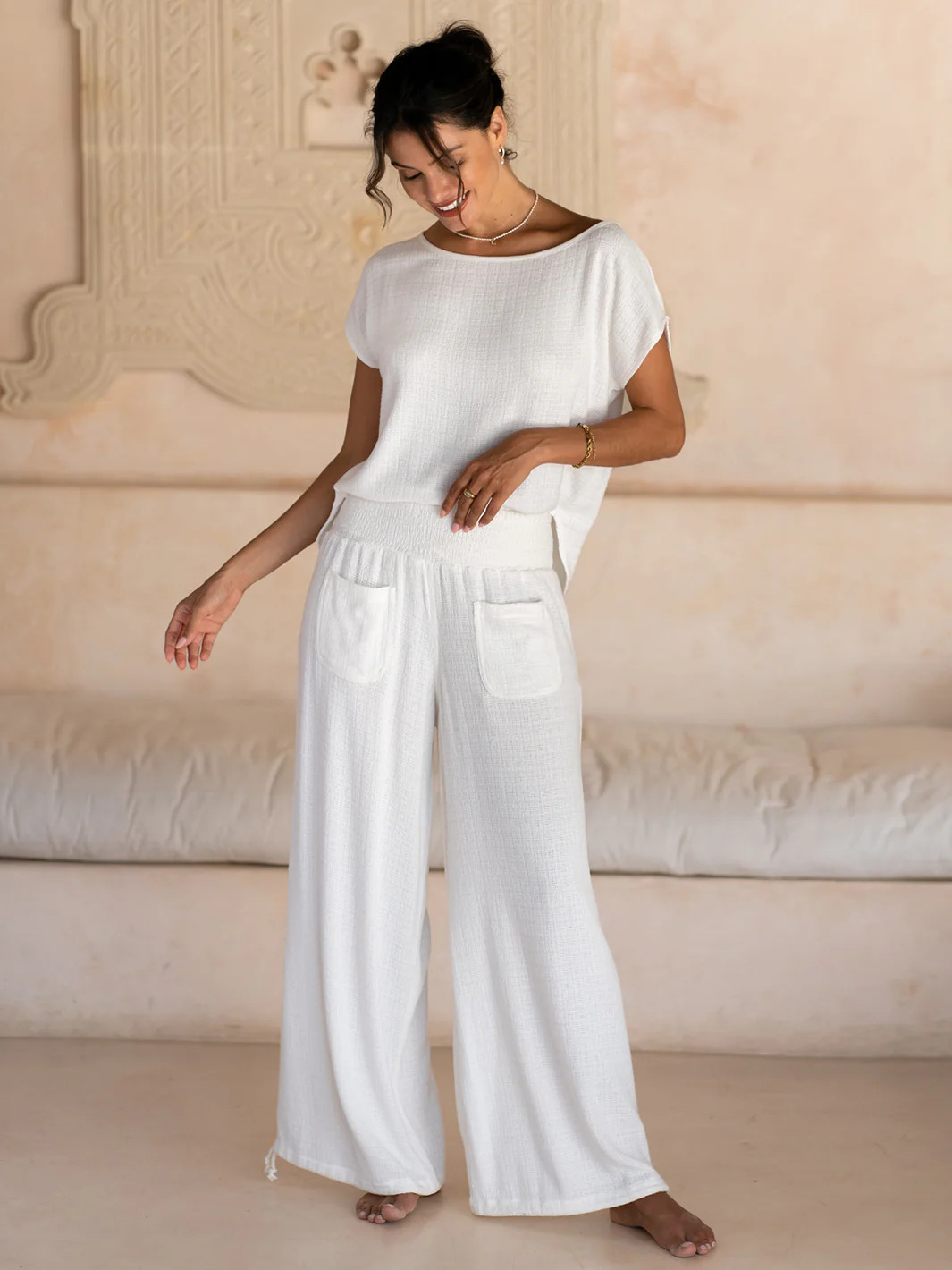 Namaste Linen Blend Pants Coconut | Linen Blend Namaste Pants | Nomad the Label