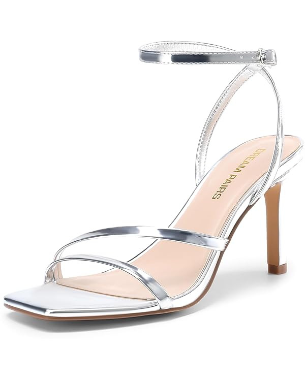 DREAM PAIRS Women’s High Stilettos Heels Open Toe Square Sandals Ankle Strap Pumps Sexy Comfort... | Amazon (US)