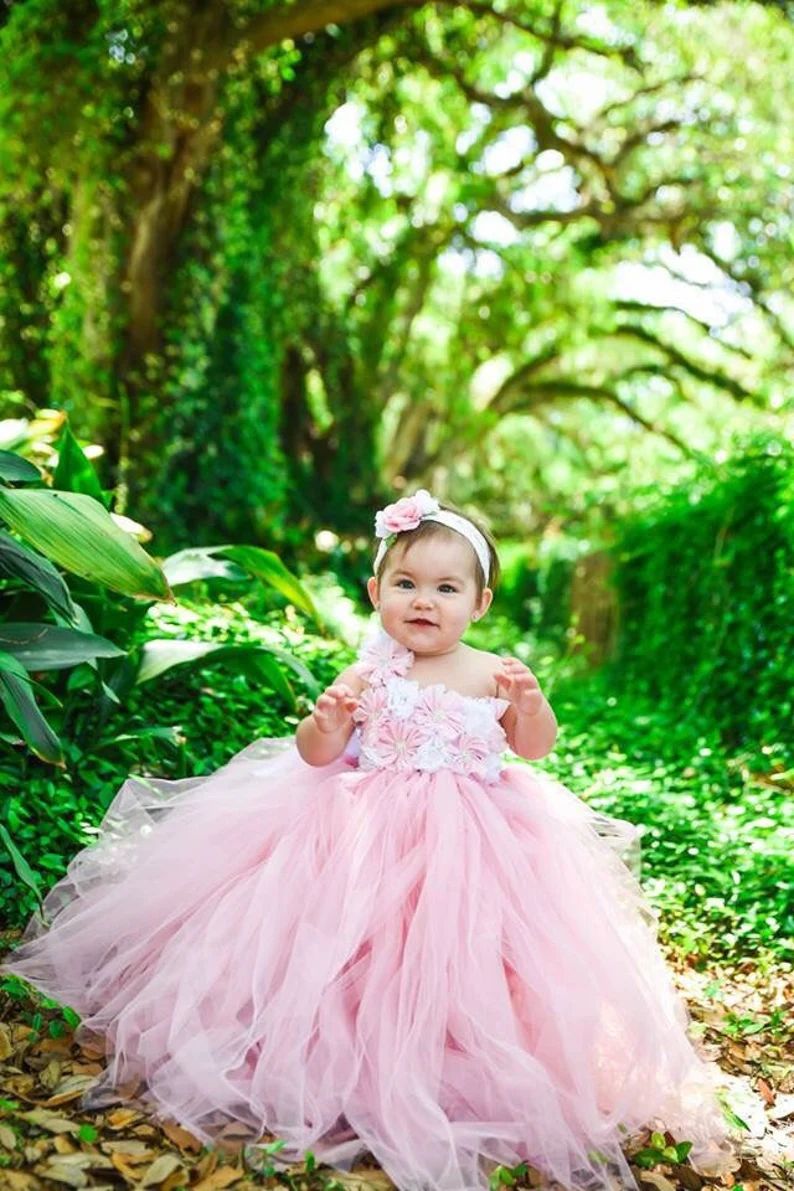 Princess Flower Girl Birthday Wedding Tutu Custom Evening Gown - Etsy | Etsy (US)