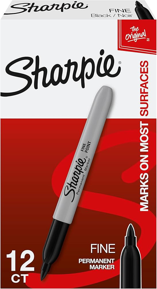 Sharpie Permanent Markers, Fine Point, Black, 12 Count | Amazon (US)