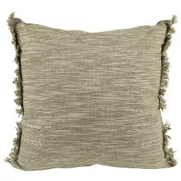 Northlight Square Throw Pillow with Fringe - 15" - Sage Green | Target
