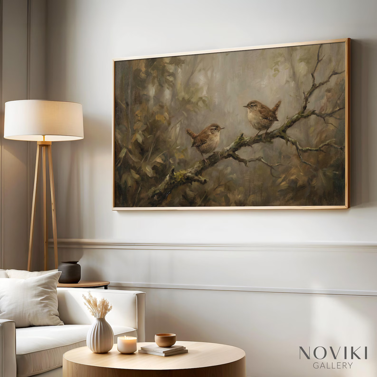 Frame TV Art for Hisense Canvas TV: Two Birds on a Branch, Moody Nature | Etsy (US)