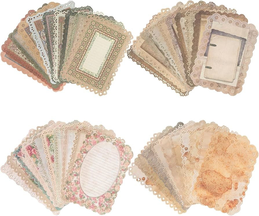 40 Pcs Textured Vintage Scrapbook Paper, 4 Themes Scrapbook Journaling Supplies, Embossed Designs... | Amazon (US)