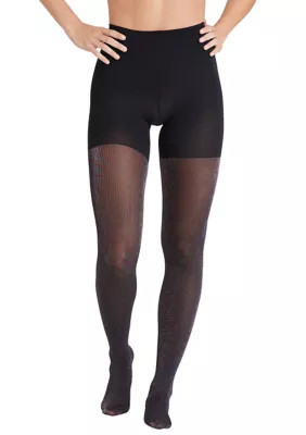 SPANX Women's Ribbed Shimmer Tights, Black | Belk