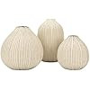 Creative Co-op White Stoneware Textured Black Polka Dots (Set of 3 Sizes) Vase | Amazon (US)