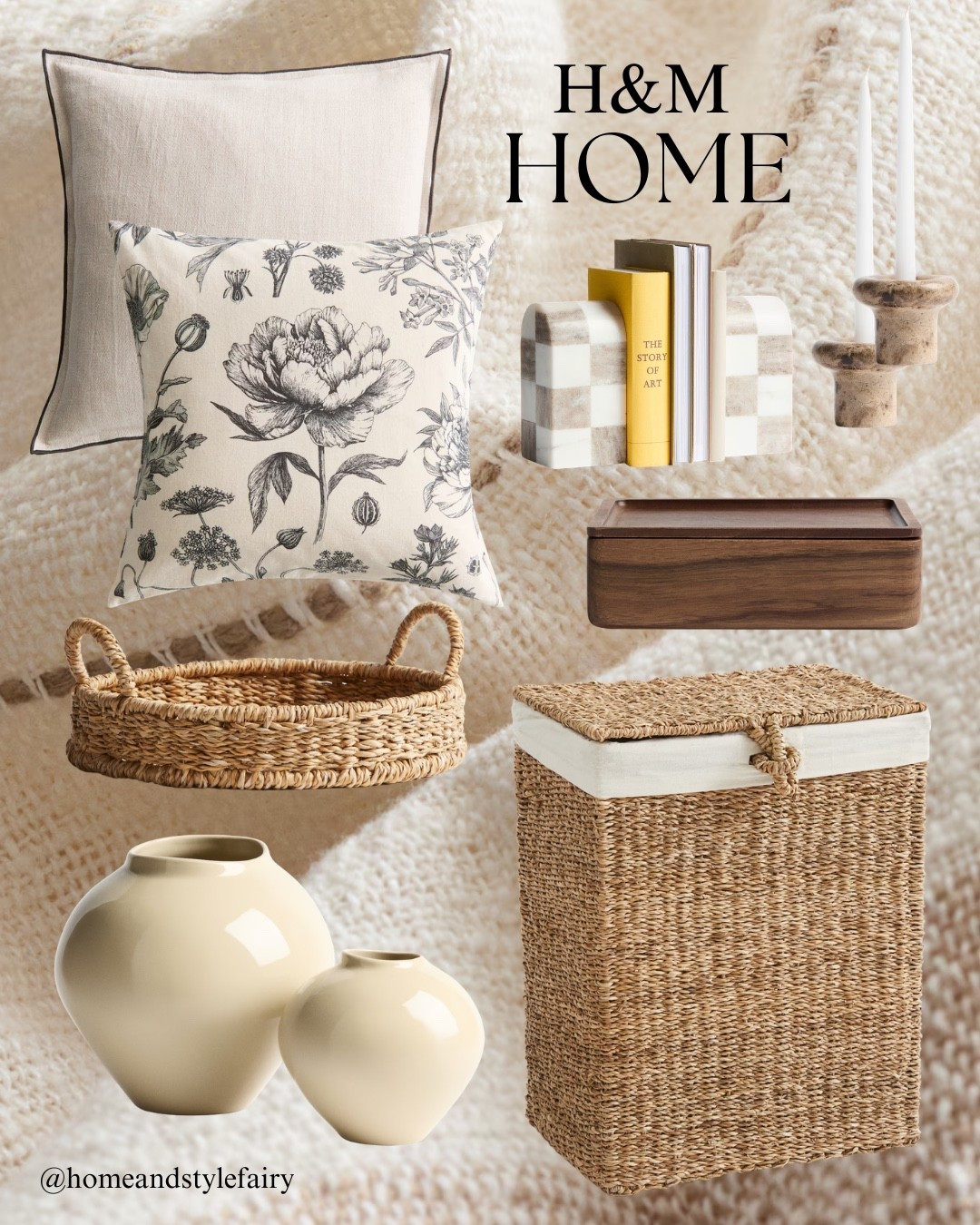 Embracing the new season through thoughtful layers. Organic elements meet soft silhouettes for a romantic, quiet composition within the home.

Marble book ends, marble candle holder, wooden storage box, ceramic vase, Linen-Blend Cushion Cover, Round Straw Tray, Seagrass Laundry basket, Linen-Blend Throw, Linen-Blend Throw

#springhome
#springdecor #LTKSeasonal
#homeinspo #neutralhome
#LTKFindsUnder50 #LTKSaleAlert
#bedding #neutralhome

#LTKhome #LTKcanada #LTKsale