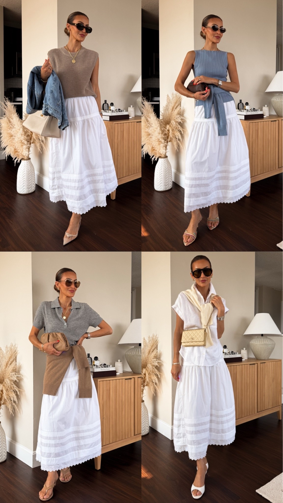 If I could only pack one skirt this summer…it would be this one. So many different moods with one piece. I love the feminine details and comfortable fit. Size xs on everything. @Quince #QuincePartner

#LTKootd #LTKSeasonal #LTKOver40