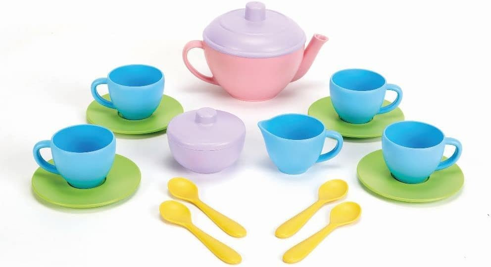Green Toys Tea Set - BPA / Phthalates Free Play Toys for Gross Motor, Fine Skills Development. Ki... | Amazon (US)