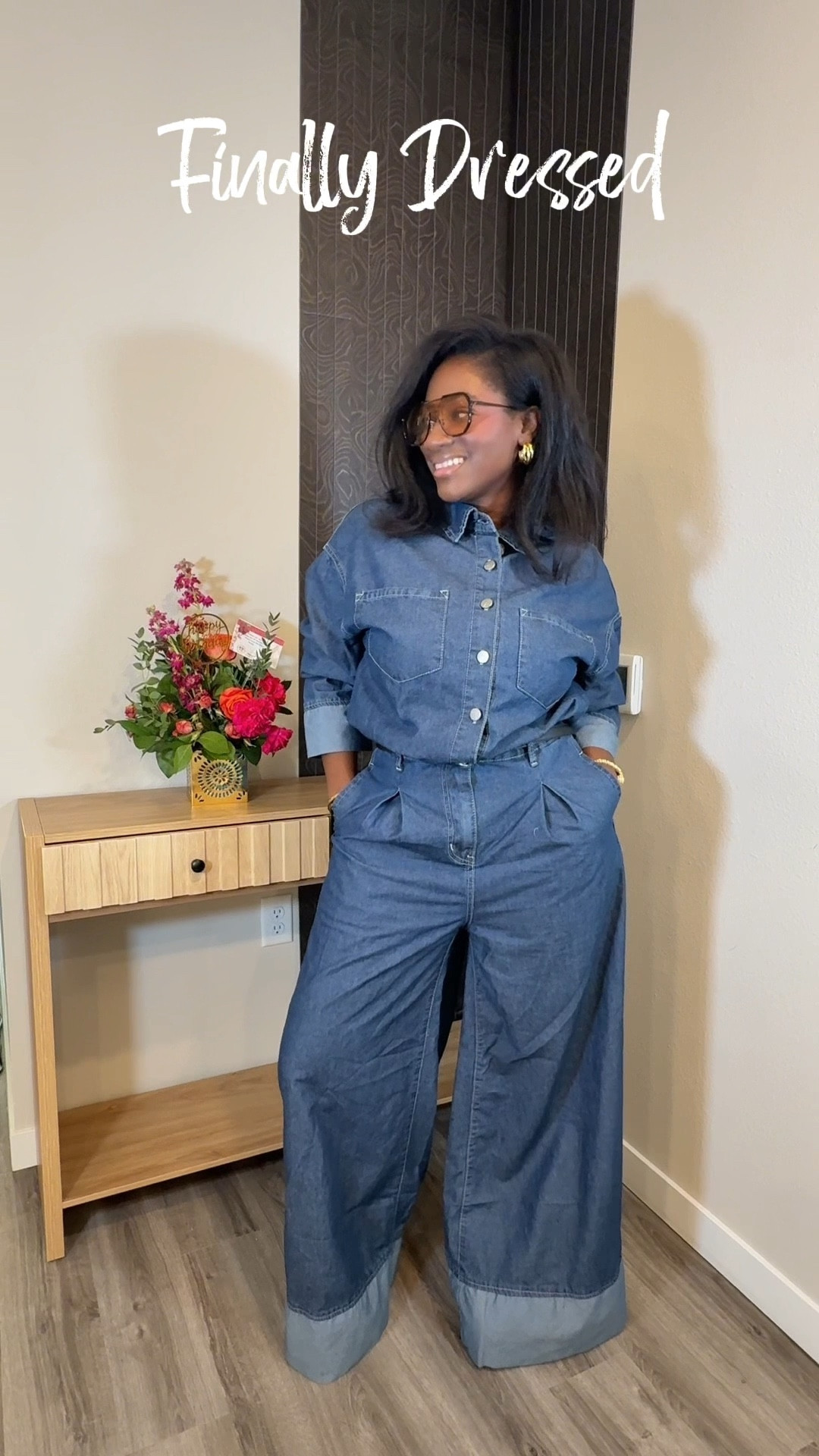 Affordable, stylish denim jumpsuit. Adaptable for any occasion. All season comfort with wide leg style. Chic, effortless wear. Oversized fit  

#LTKPetite #LTKTall #LTKootd