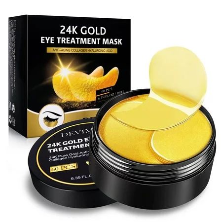 24K Gold Eye Mask Devimic 30 Pairs Under Eye Masks for Dark Circles and Puffiness Treatment Under... | Walmart (US)