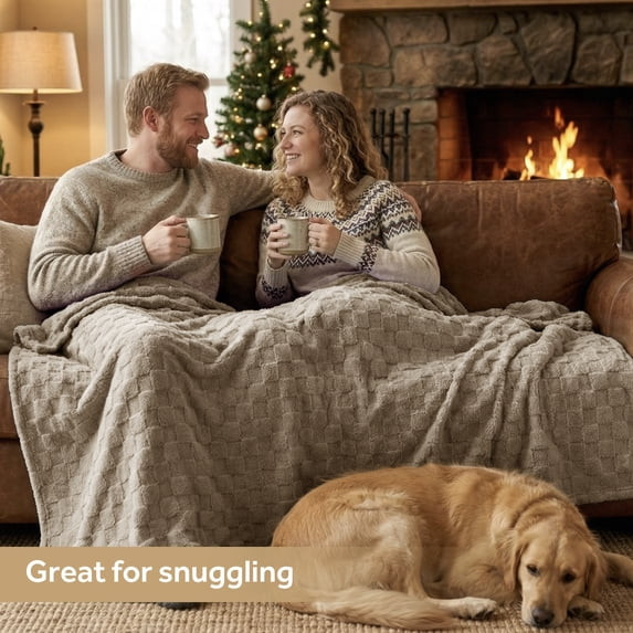 EMONIA Soft Throws for Sofa, Cozy Checkered Blanket Gifts for Women Men, Lightweight Fleece Throw... | Walmart (US)