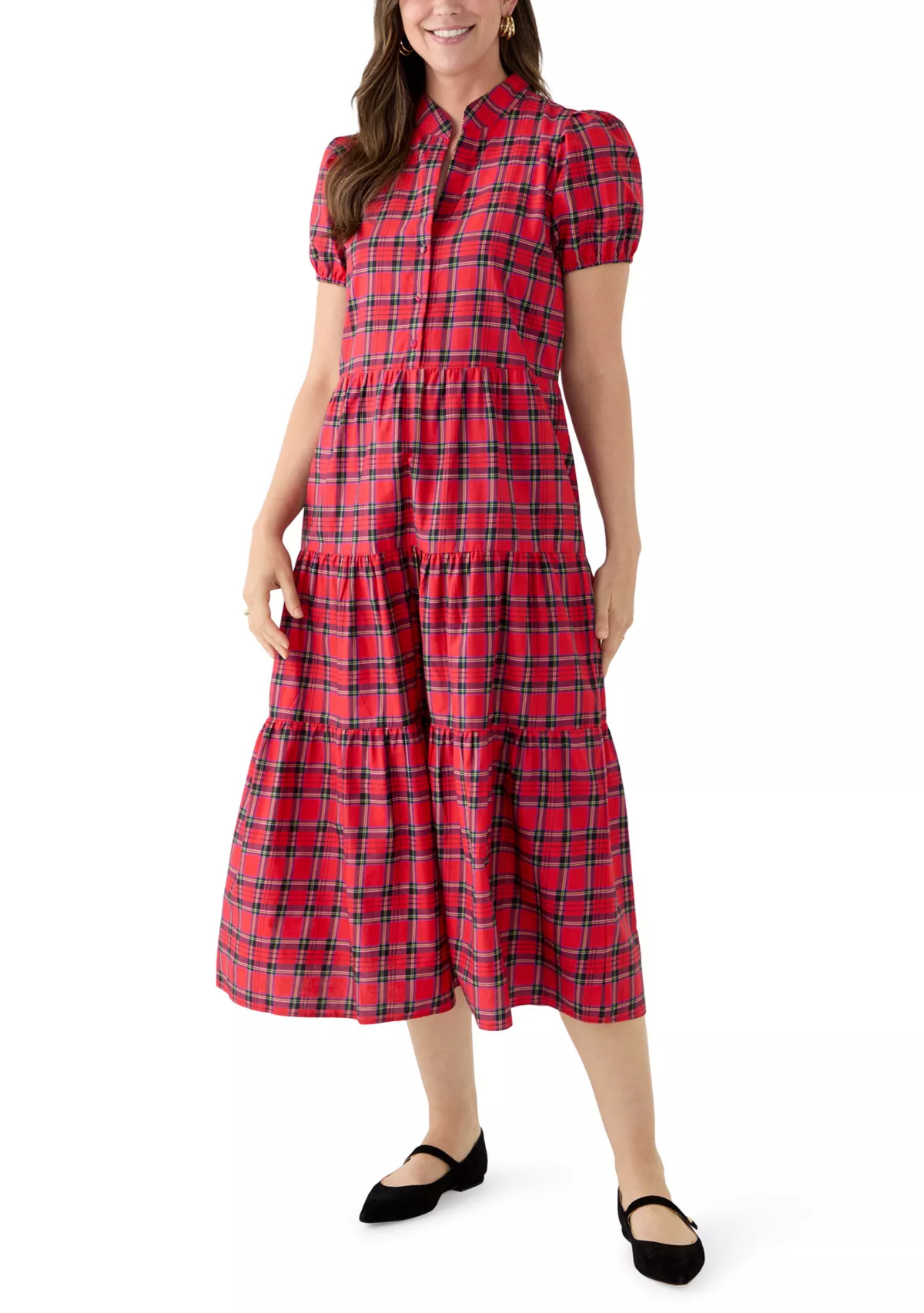 Women's Button Front Shirt Midi Dress | Belk