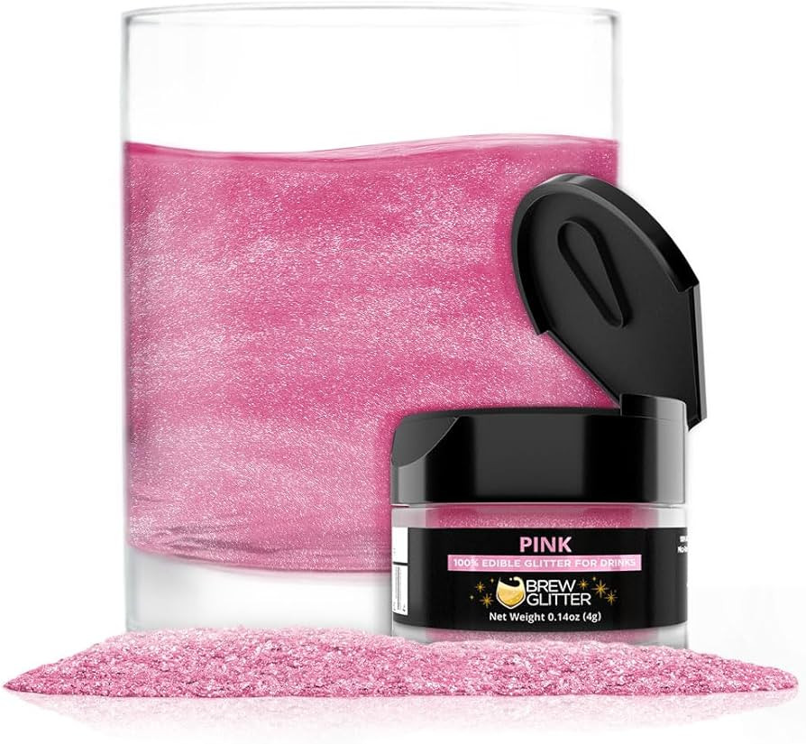 Brew Glitter Edible Glitter for Drinks, Cocktails, Beer, Garnish & Beverages (Pink, 4 Grams) | Amazon (US)