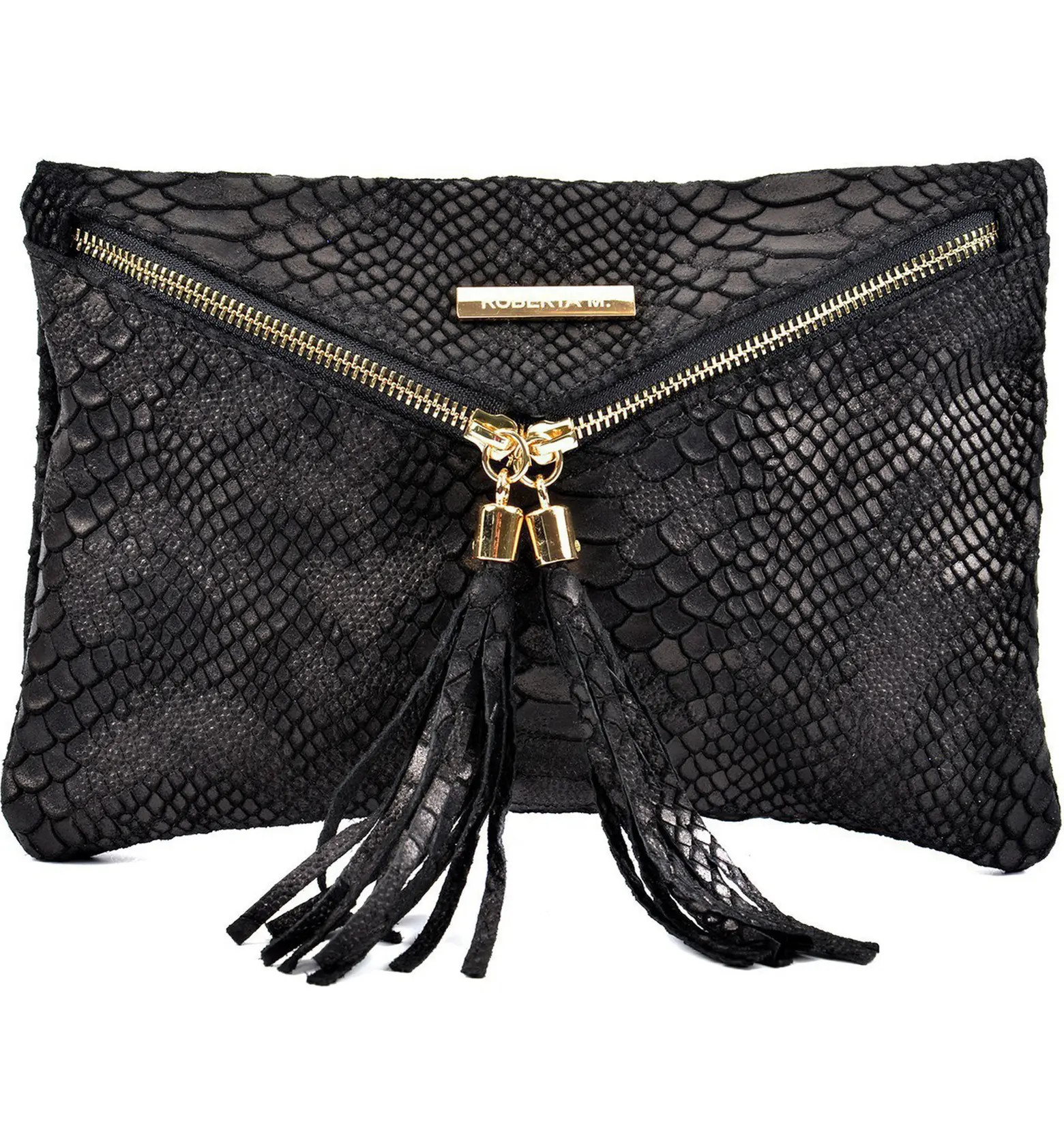 ROBERTA M Tassel Croc Embossed Clutch | Nordstromrack | Nordstrom Rack