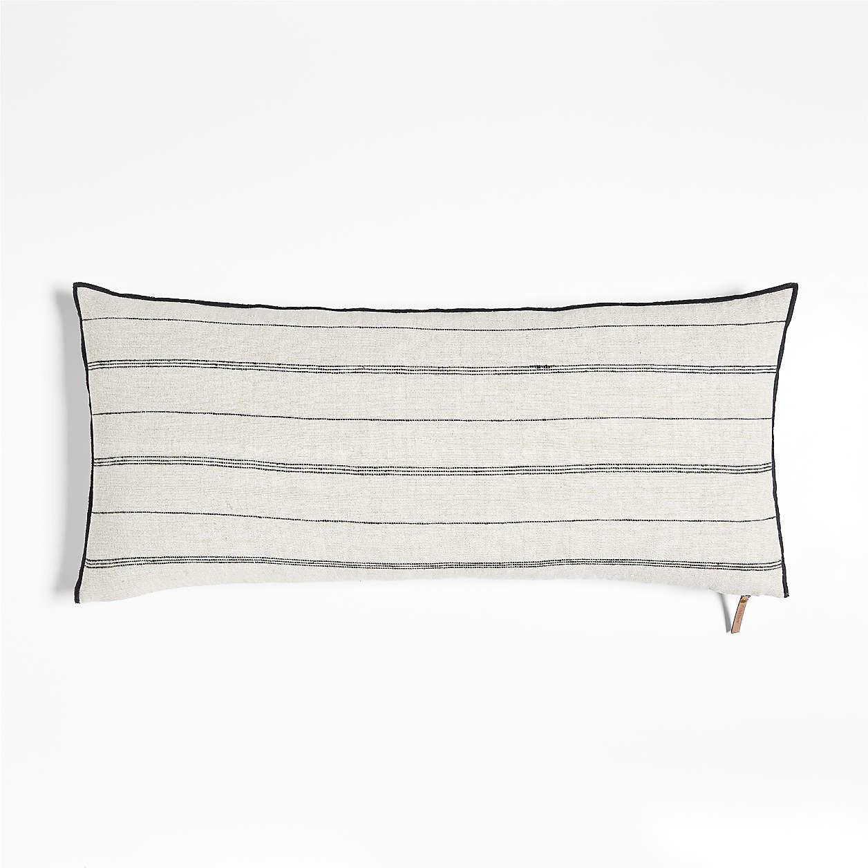 Chatou Organic Cotton Arctic Ivory Stripe 36x16 Throw Pillow Cover + Reviews | Crate & Barrel | Crate & Barrel