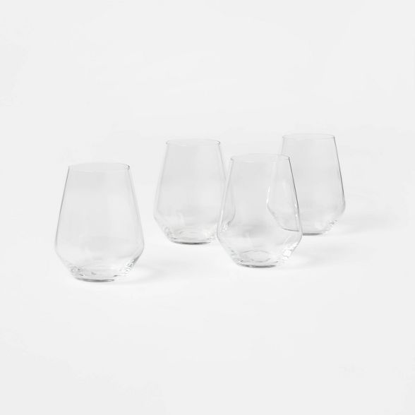 18oz 4pk Glass Strafford Stemless Wine Glasses - Threshold™ | Target