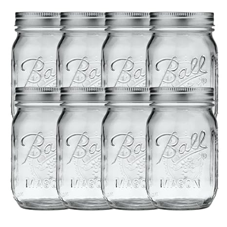 Ball Regular Mouth Pint (16 oz.) Mason Jars with Lids and Bands, for Canning or Drinkware, 8 Coun... | Amazon (US)