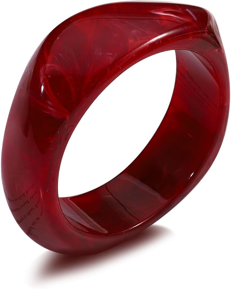 Acrylic Chunky Bangle Bracelets for Women,Colorful Irregular Punk Resin Bangle Wide Geometric Bra... | Amazon (US)