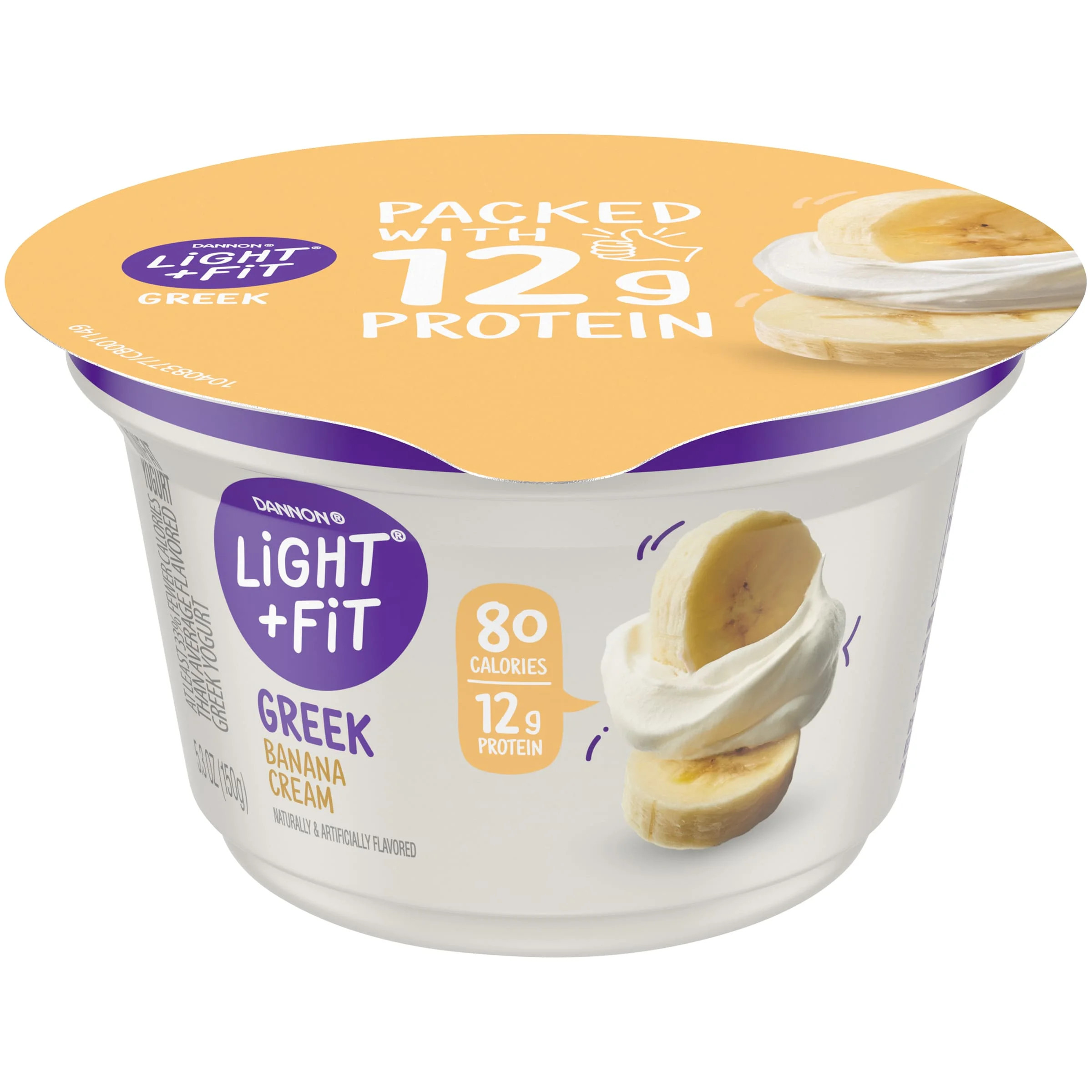 Light + Fit Nonfat Gluten-Free Banana Cream Greek Yogurt, 5.3 Oz. | Walmart (US)