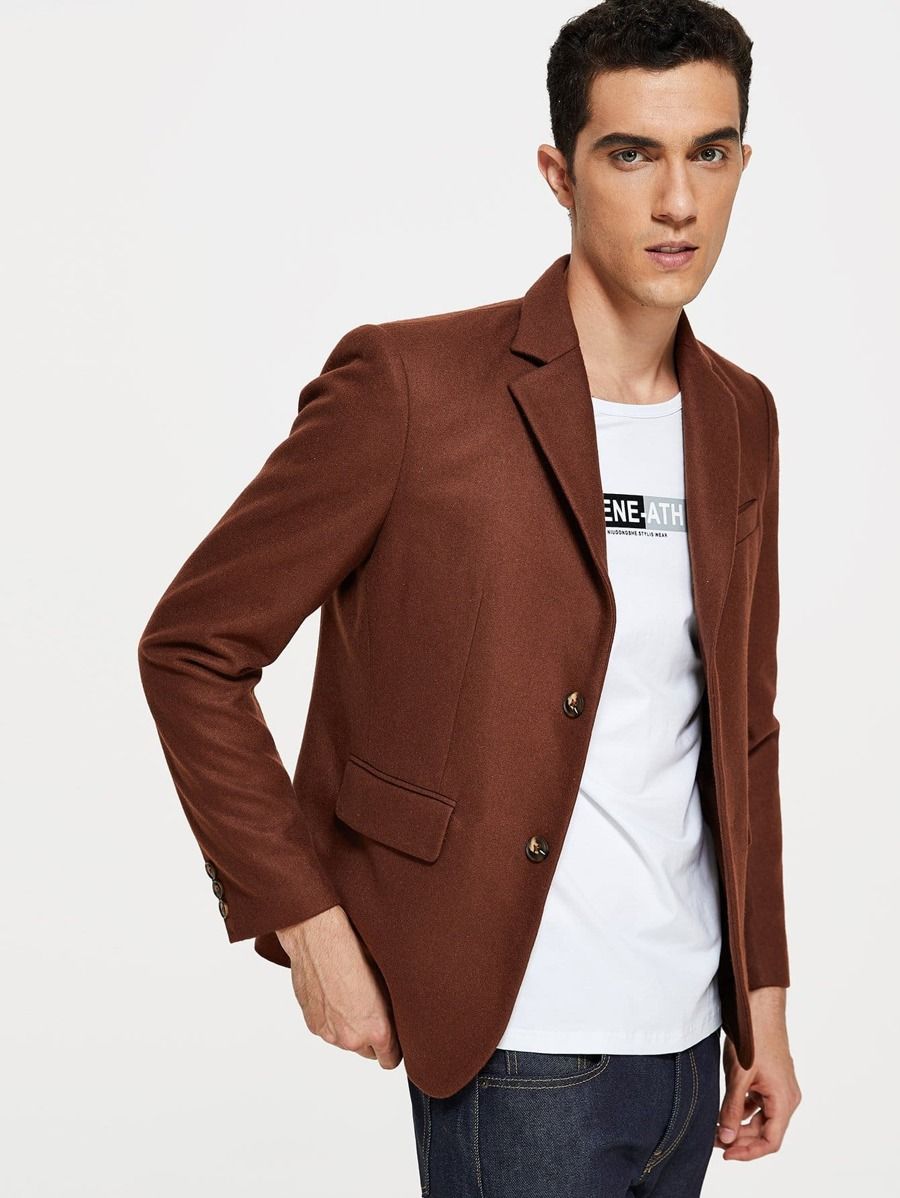 Men Solid Single Breasted Blazer | SHEIN