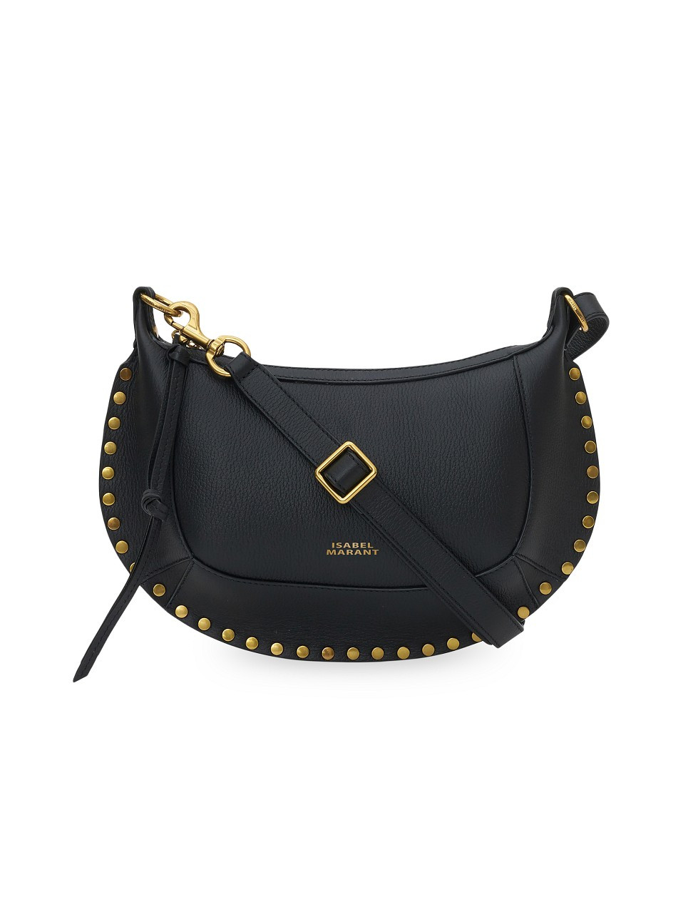 Women's Oskan Moon Leather Studded Shoulder Bag - Black | Saks Fifth Avenue