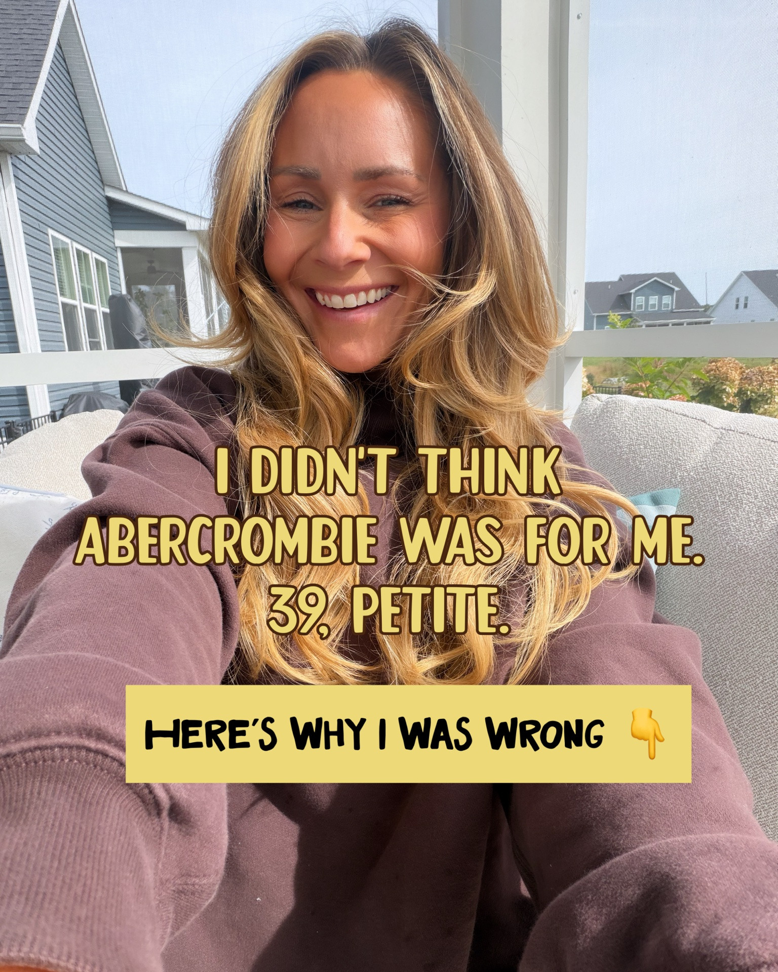I really wrote off Abercrombie as a store for my babysitter. But short-length jeans, a curvier fit option, and sweaters cut for grown women changed my mind. 🤍

Here's the secret: Abercrombie is on sale this weekend ONLY in the LTK app. It's not on their website, and it's only live for 48 hours (Sat + Sun). Download the free LTK app, follow me there, and everything I'm wearing is linked with my sizes. Save this for your next order!