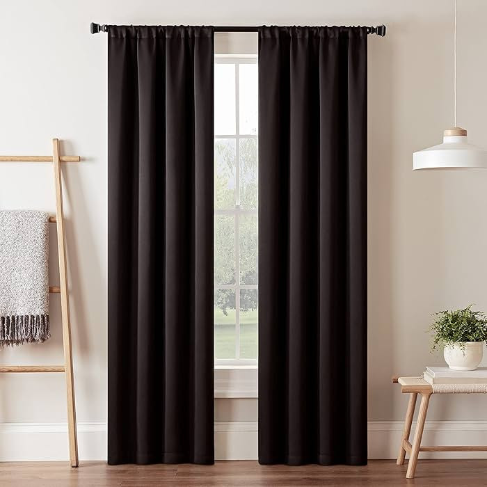 ECLIPSE Blackout Curtains for Bedroom-Darrell 37" x 63" Insulated Darkening Single Panel Rod Pock... | Amazon (US)