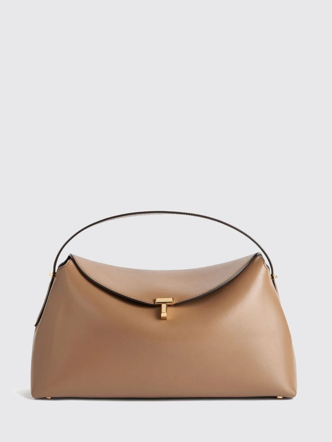 TOTEME T-Lock Leather Handbag with a Flared Shape and Turn-Lock Closure | Giglio.com - Global Italian fashion boutique