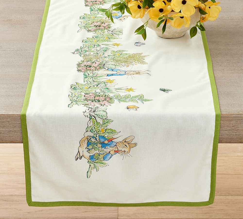 Peter Rabbit™ Garden Cotton/Linen Table Runner | Pottery Barn (US)