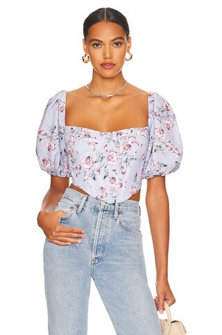Bardot Kiah Corset Top in Rose Floral from Revolve.com | Revolve Clothing (Global)
