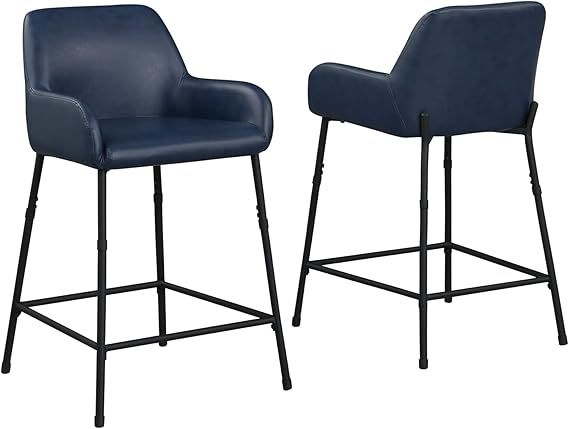 oulluo Bar Stools Set of 2, Counter Height Bar Stools,Upholstered Kitchen Counter Stool,24 In Bar... | Amazon (US)