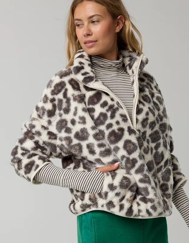 OFFLINE By Aerie Sherpa Quarter Zip Jacket | American Eagle Outfitters (US & CA)