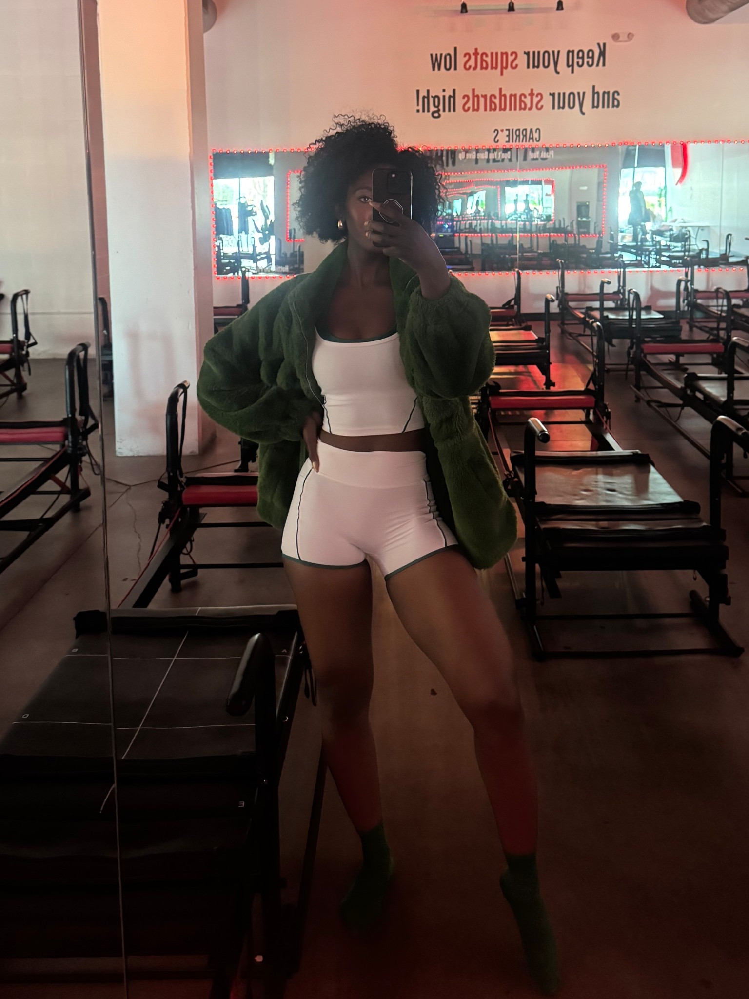 Hosted a pilates party for my birthday this year! The theme was shades of brown, but of course, I wore green instead lol. My set is from AliExpress, but beware, the white is very sheer. 

For sheer items, you MUST get Stringys. They were on Shark Tank and are worth it. I’m wearing them with this set and they’re undetectable  

Pilates outfit gym outfit short set affordable gym clothes 

#LTKTall #LTKActive