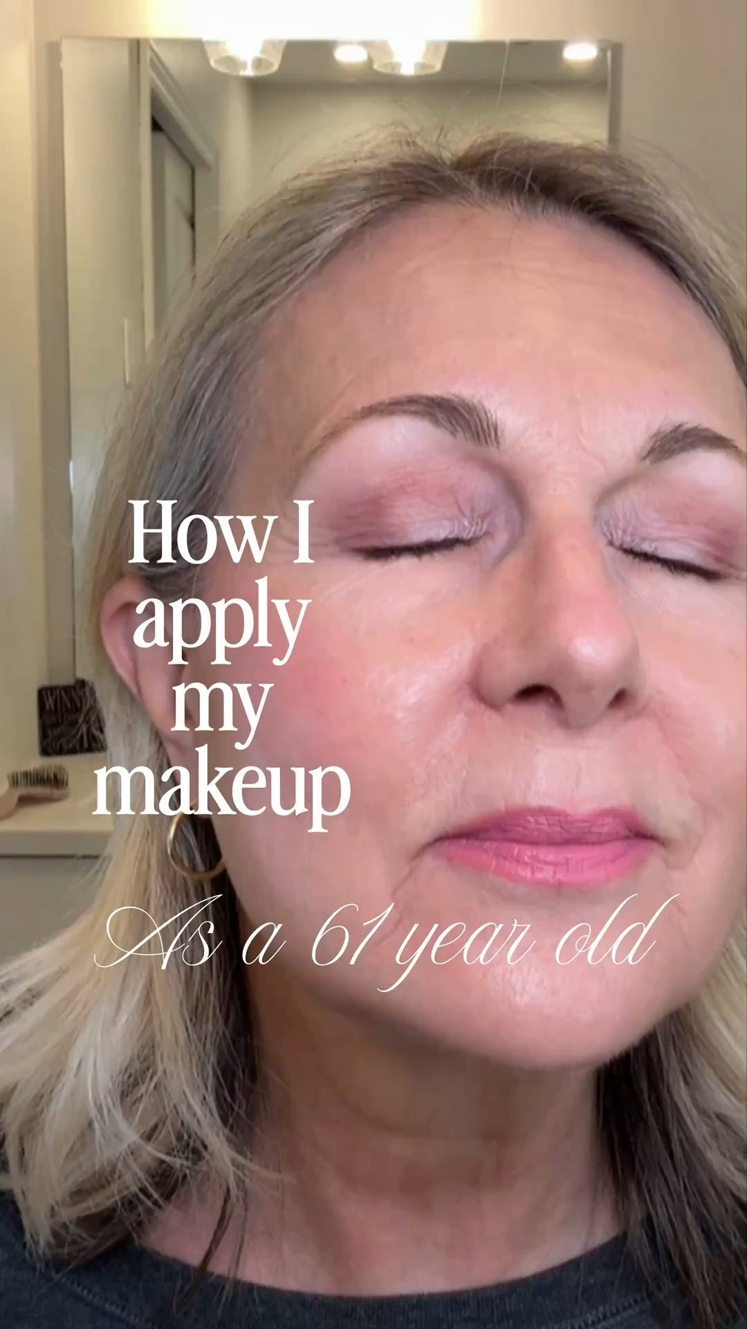 As a 61-year-old I try to keep my make up routine as simple as possible. I like using products that are specifically for mature skin so that they don’t settle into fine lines and wrinkles.  I’m really into the pinks right now so I love the pink and purple eyeshadows with wine. I think they really look great with green eyes.  My lipstick is a custom lipstick that was made at a place called Liplab. ￼
Foundation Fiera - Sand
Mascara Prime Prometics - Mulberry 
Liner Lithe Gel Liner - brown 
Eye brightner - Luminance Milano
All the rest is linked

#LTKbeauty