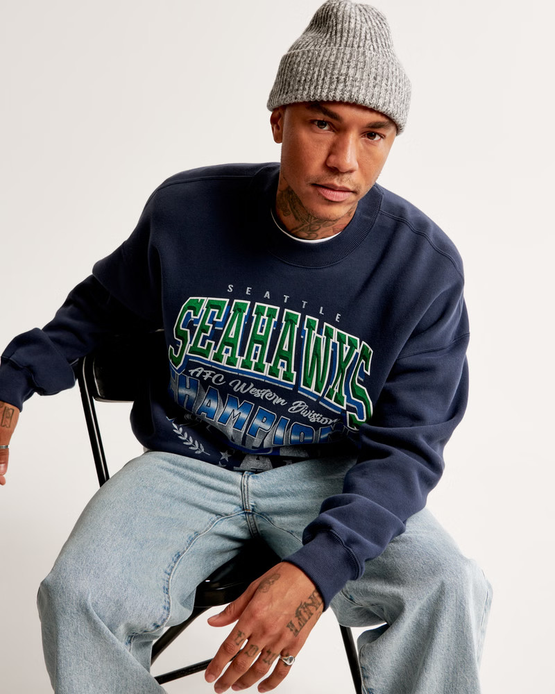 Seattle Seahawks Graphic Crew Sweatshirt | Abercrombie & Fitch (US)