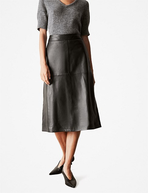 Leather A-Line Skirt | David Jones (Australia & New Zealand)