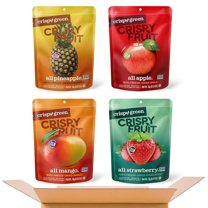 Crispy Green Freeze-Dried Fruit Snacks Favorite Flavors Variety Pack, Pack of 16, 100% Pure Fruit... | Amazon (US)