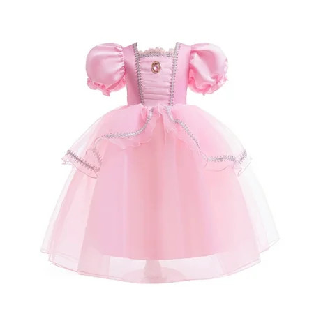 Girls Princess Costume Pink Princess Dresses for Little Girls Fancy Dress Up Clothes for Halloween Cosplay Party | Walmart (US)