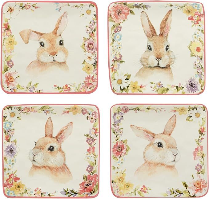 Certified International Easter Garden 6" Canape/Luncheon Plates, Set of 4 Assorted Designs | Amazon (US)