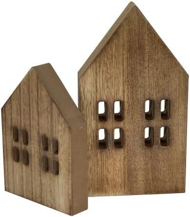 Wooden  Block Homes 2 Pack (Brown) | Amazon (US)