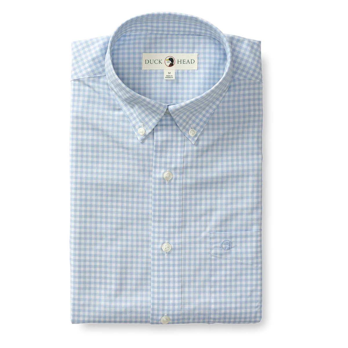 Walton Gingham Performance Poplin Sport Shirt - Zen Blue | Duck Head Apparel
