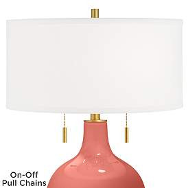 Color Plus Toby Brass 28" High Pink Coral Reef Table Lamp | Lamps Plus