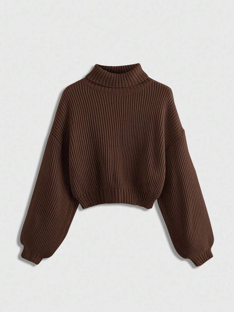 ROMWE Plus Size Turtleneck Pullover Sweater, Versatile For Autumn/Winter | SHEIN